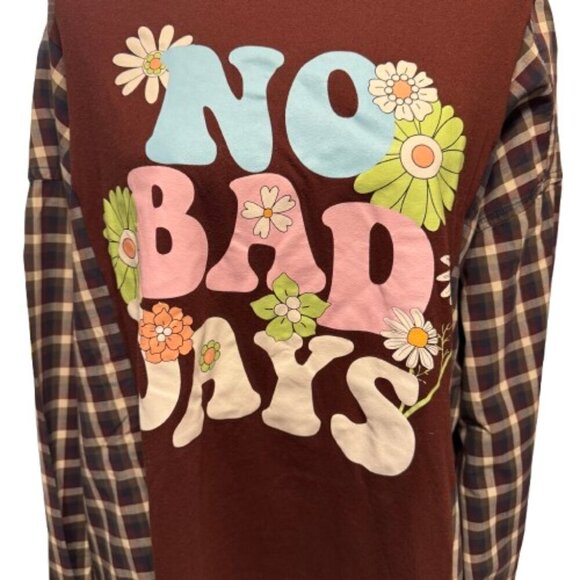 Handmade One of a Kind Multicolor Upcycled Long Sleeve Pullover Shirt - Picture 2 of 6